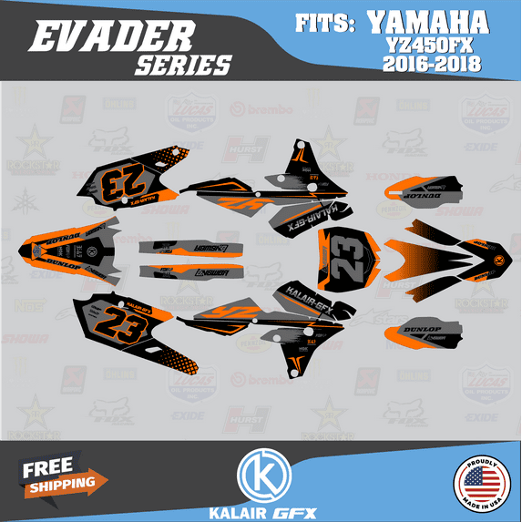 Kalair GFX Graphics Kit for Yamaha YZ450FX (2016-2018) Evader Series