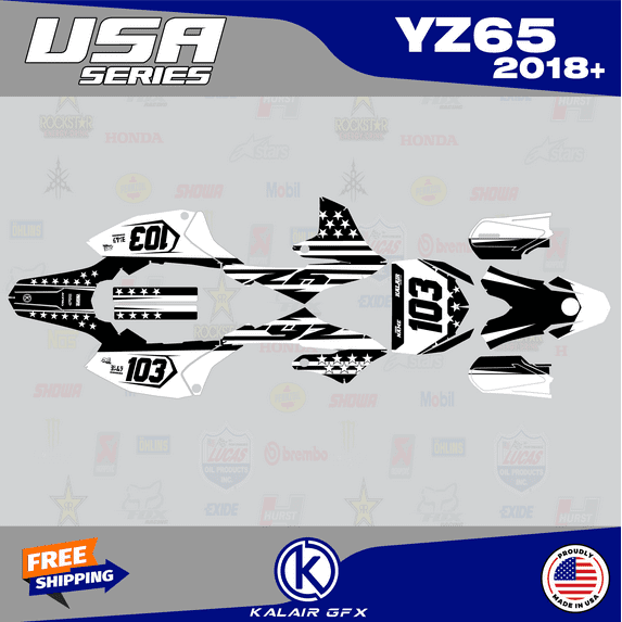 Kalair GFX Graphics Kit for Yamaha YZ65 (2018-2023) Usa Series