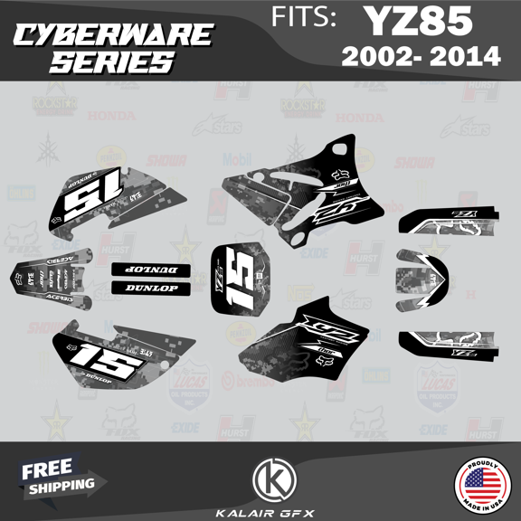 Kalair GFX Graphics Kit for Yamaha YZ85 (2002-2014) Cyberware Series