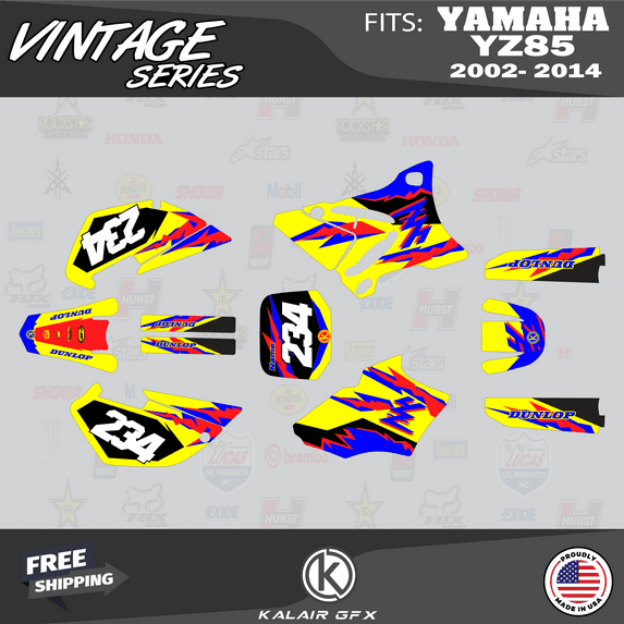 Kalair GFX Graphics Kit for Yamaha YZ85 (2002-2014) Vintage Series