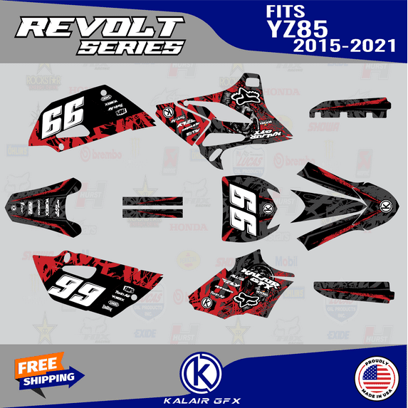 Kalair GFX Graphics Kit for Yamaha YZ85 (2015-2018) Revolt Series