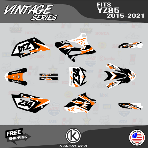 Kalair GFX Graphics Kit for Yamaha YZ85 (2015-2018) Vintage Series