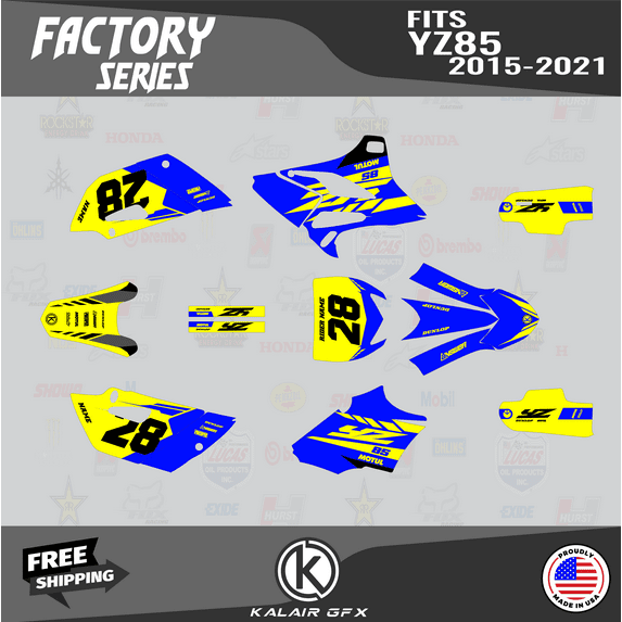 Kalair GFX Graphics Kit for Yamaha YZ85 (2019-2021) Factory Series