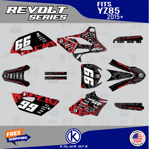 Kalair GFX Graphics Kit for Yamaha YZ85 (2019-2021) Revolt Series