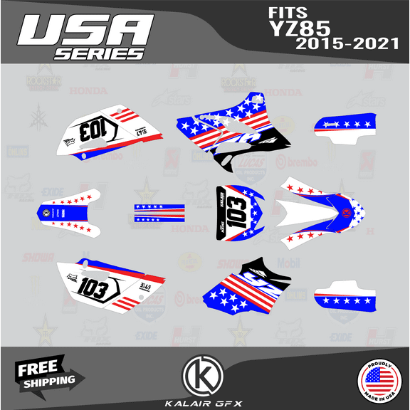 Kalair GFX Graphics Kit for Yamaha YZ85 (2019-2021) Usa Series