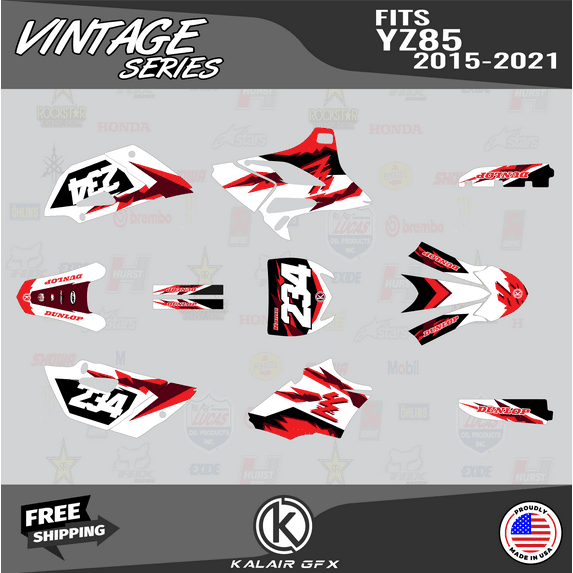 Kalair GFX Graphics Kit for Yamaha YZ85 (2019-2021) Vintage Series
