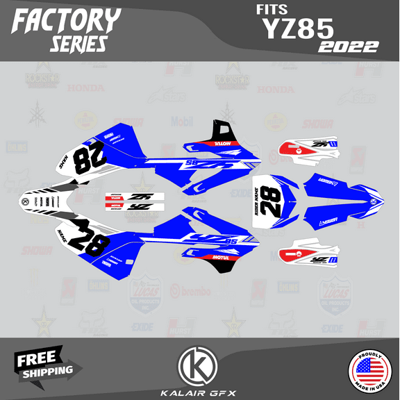 Kalair GFX Graphics Kit for Yamaha YZ85 (2022-2023) Factory Series