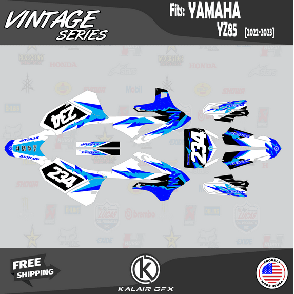 Kalair GFX Graphics Kit for Yamaha YZ85 (2022-2023) Vintage Series