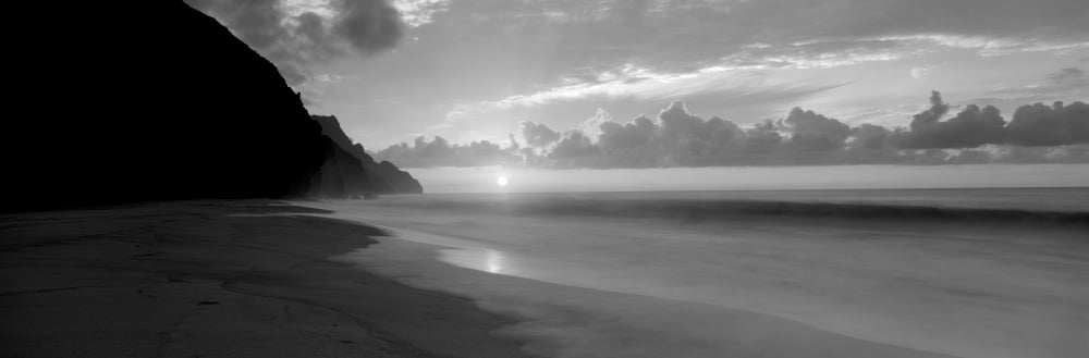 Kalalau Beach Sunset Na Pali Coast Hawaii USA Canvas Art - Panoramic Images (6 x 18)