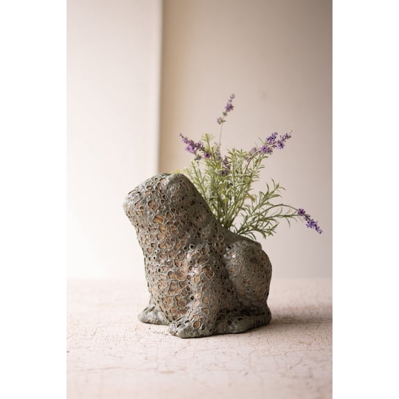 Kalalou 9" H Terracotta Frog Planter with Rustic Reactive Glaze