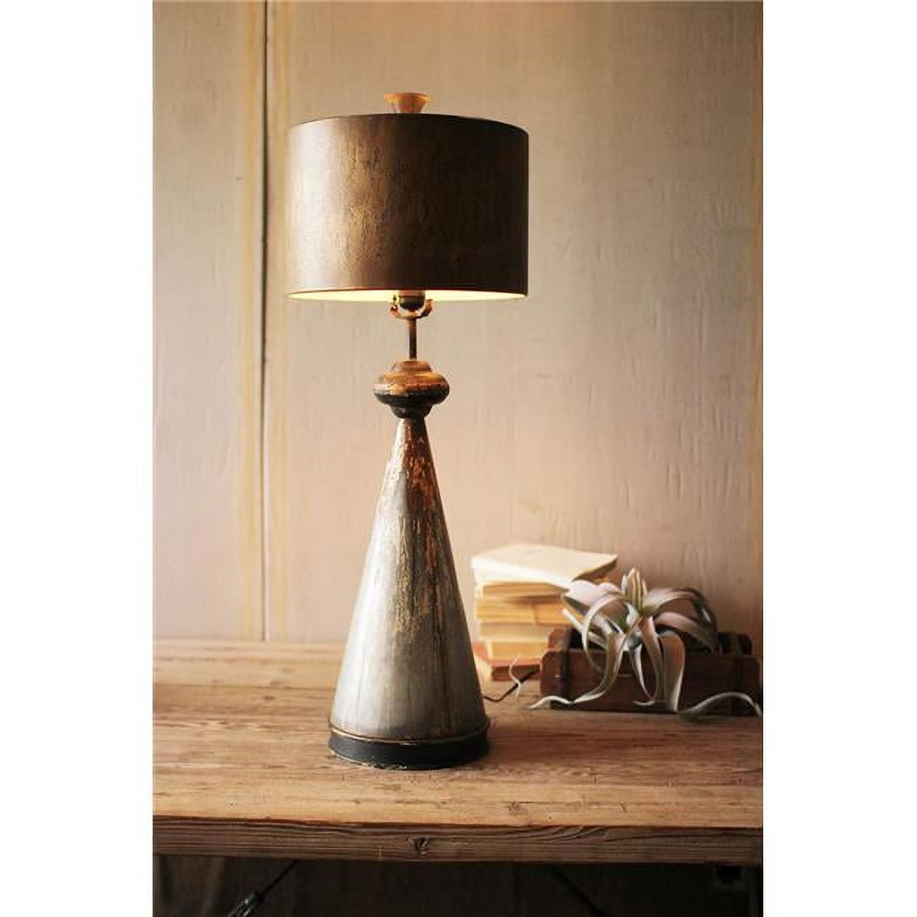 Rustic 33" Table Lamp with Metal Base and Shade