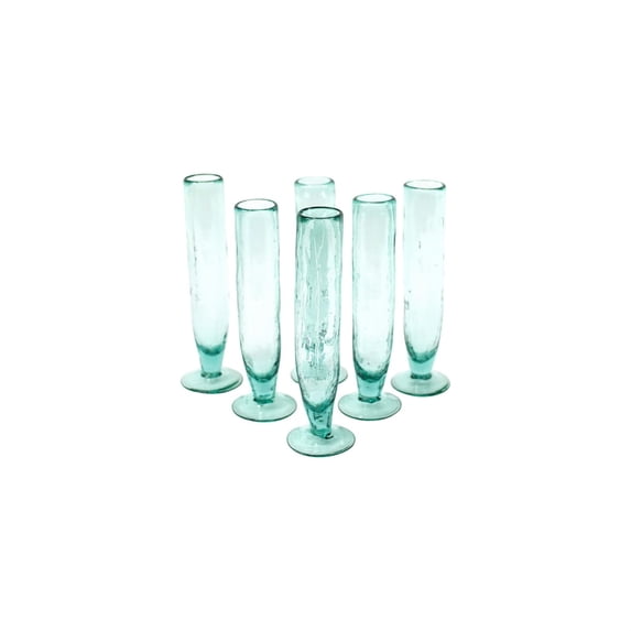 Kalalou Tall Recycled Champagne Flute, One Size, Set of 6, Green