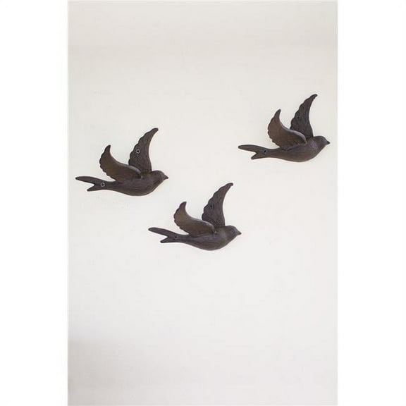 Kalalou CYB1262 6.5 x 4 x 4.5 in. Cast Iron Flying Bird Wall Hook