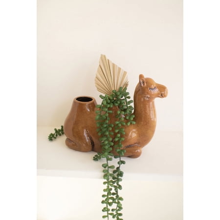 Brown Ceramic Camel Planter