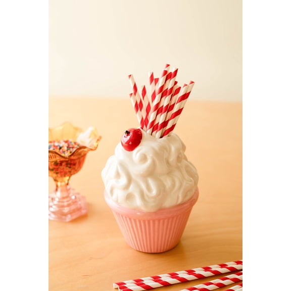 Kalalou Ceramic Pink Cupcake Vase 7"H Multi Color Glazed Fun Dcor