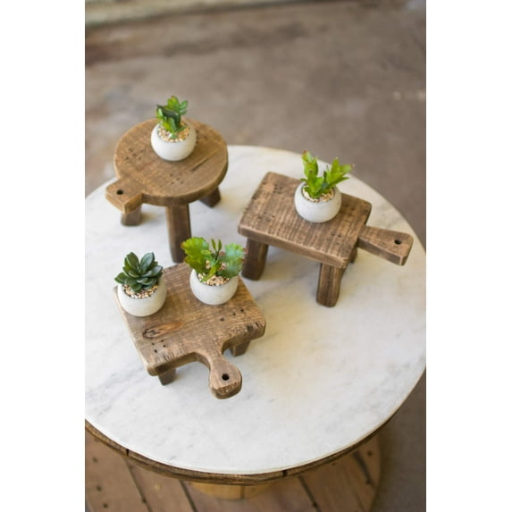 Kalalou Cutting Board Risers, One Size, Brown