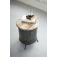thumbnail image 1 of Kalalou Cylinder Shaped Metal Side Table With Mango Wood Top NMG1016, 1 of 2
