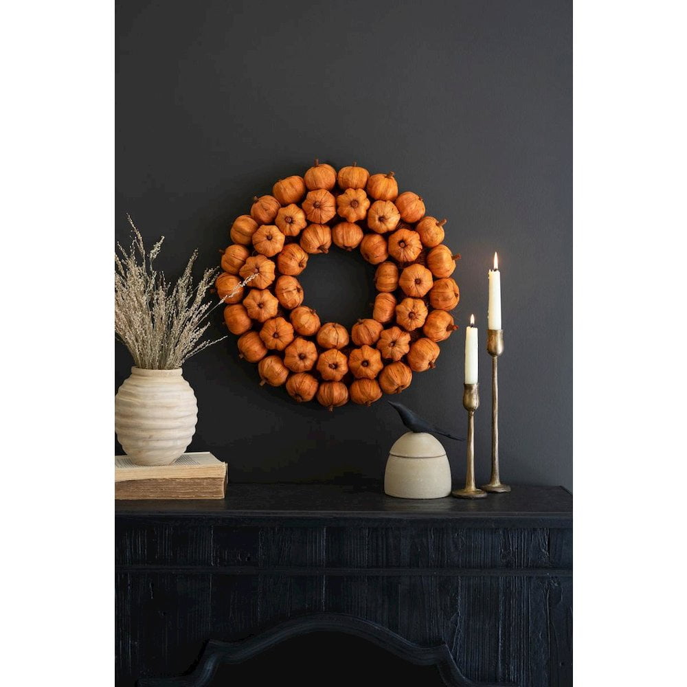 Kalalou Inc Orange Faux Pumpkin Wreath