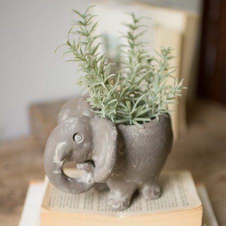 Kalalou H3336 Clay 5 Elephant Planter"