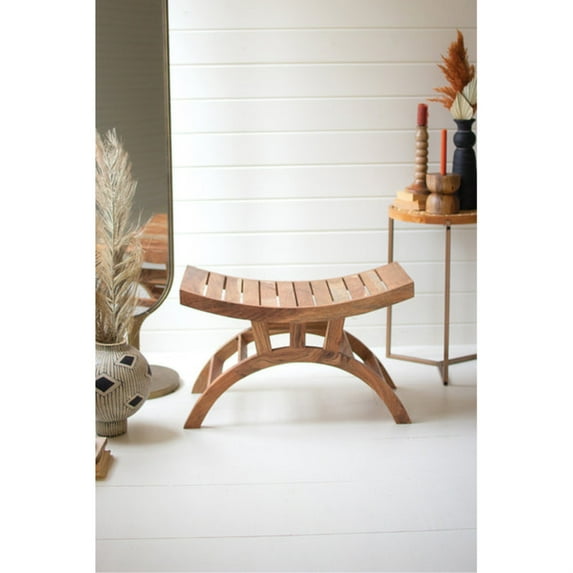 Kalalou Inc Acacia Wood Curved Top Bench