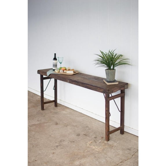 Kalalou Inc Antique Wooden Folding Console Table