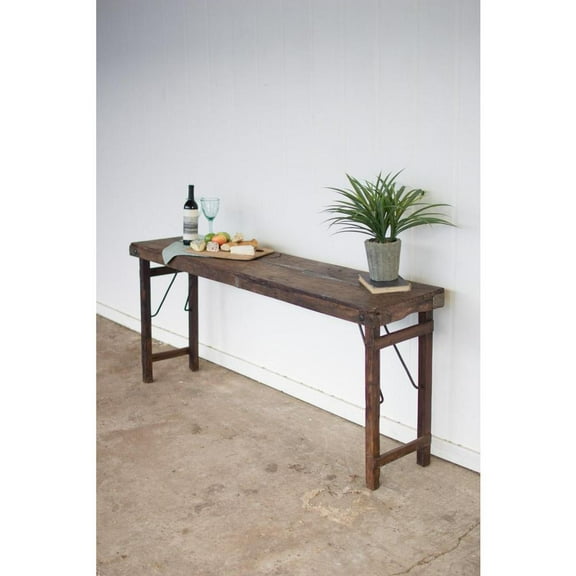 Kalalou Inc Antique Wooden Folding Console Table