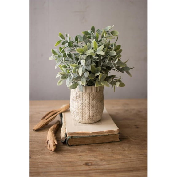 GwG Outlet Artificial Sage with Criss Cross White Pot CNL1104