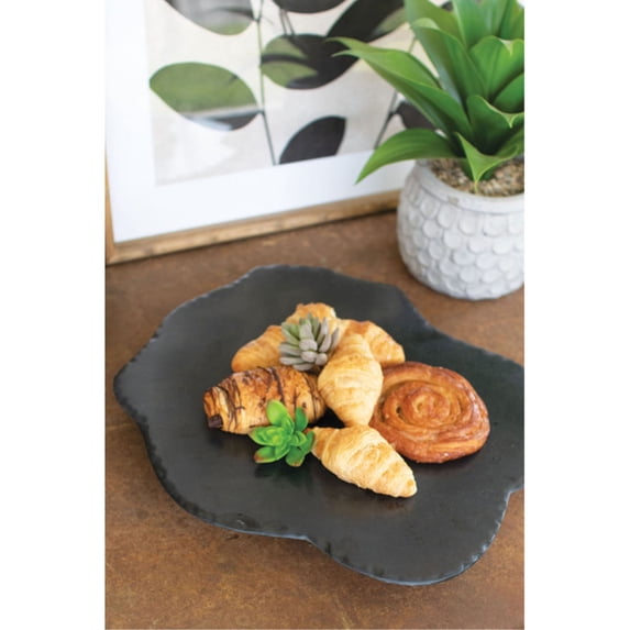 BLACK LIMESTONE WITH RUSTIC EDGE LAZY SUSAN