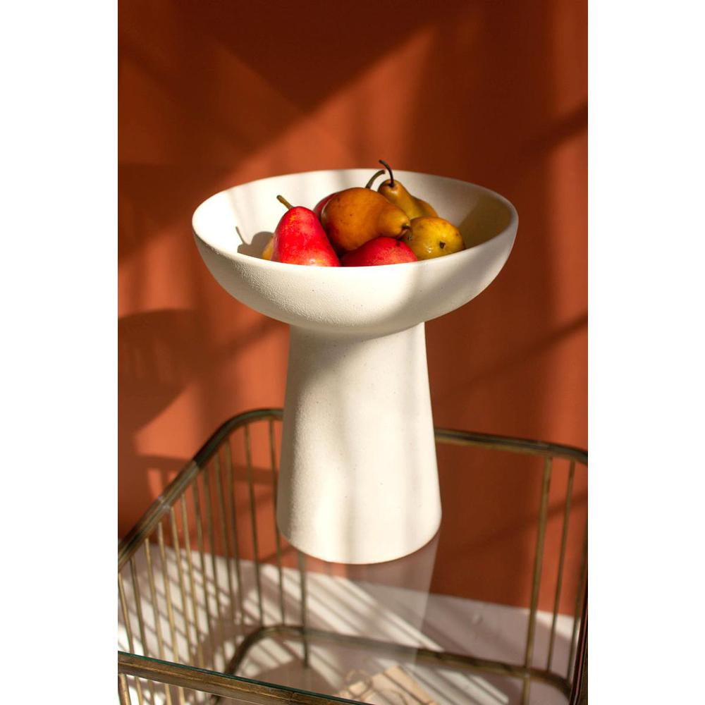 Tall White Ceramic Compote with Stand