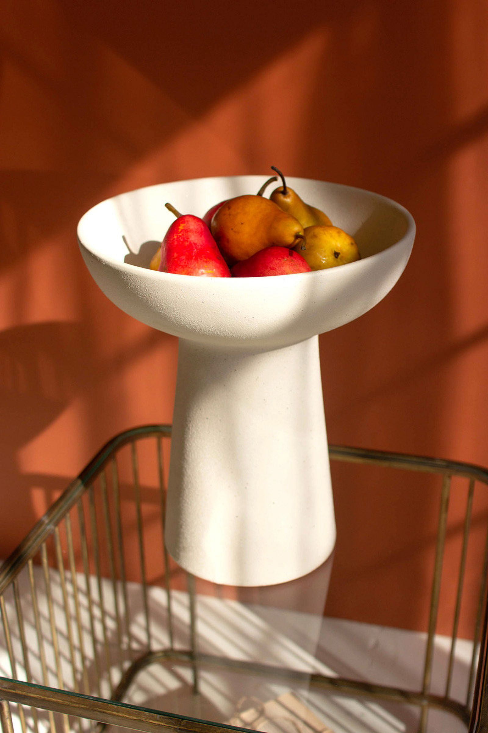 Tall White Ceramic Compote with Stand
