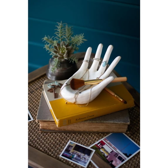 Kalalou Ring Holder, 4.5"D x 7.5"W x 4.5"H, White