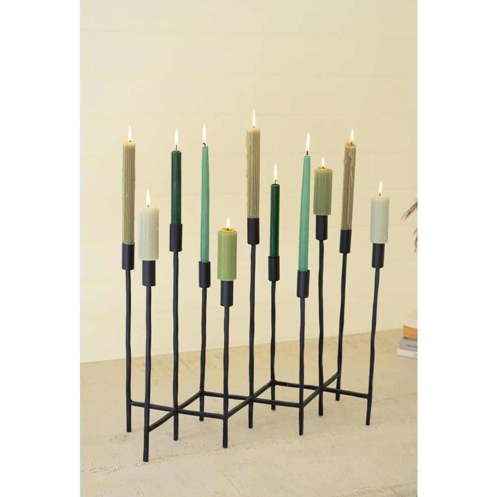 Eleven Forged Iron Taper Candelabra - Thumbnail 3