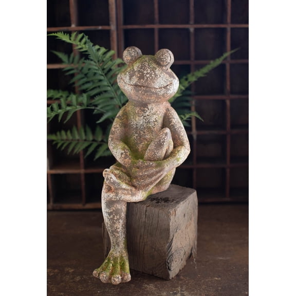 KALALOU CHE1472 Faux Concrete Frog - Small