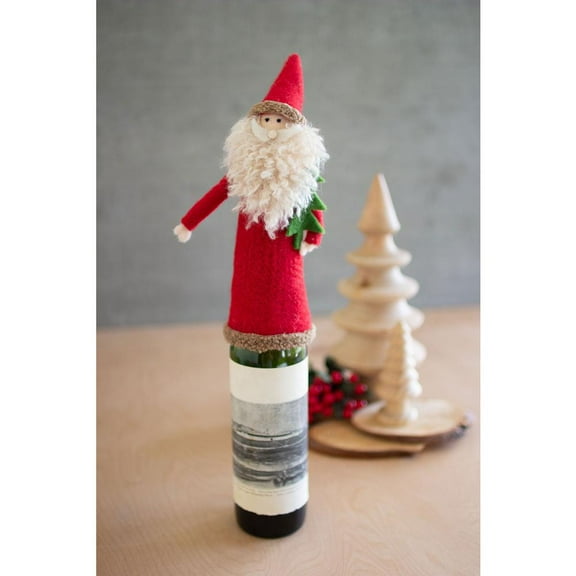 Kalalou Inc Felt Santa Wine Topper