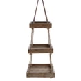 thumbnail image 1 of HANGING THREE TIERED SQ RECYCLED WOOD DISPLAY W JUTE ROPE, 1 of 3