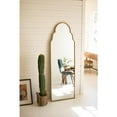 thumbnail image 1 of LARGE ARCHED MIRROR WITH BRASS FRAME, 1 of 4