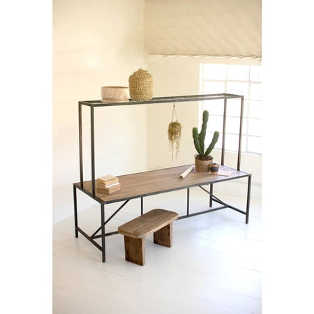 METAL STORE DISPLAY TABLE WITH WOODEN TOP