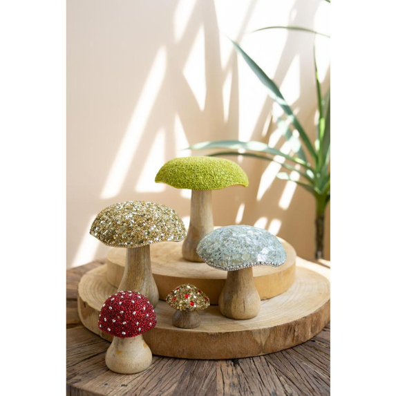 Kalalou Inc Set Of Five Mushrooms With Mosaic Tops