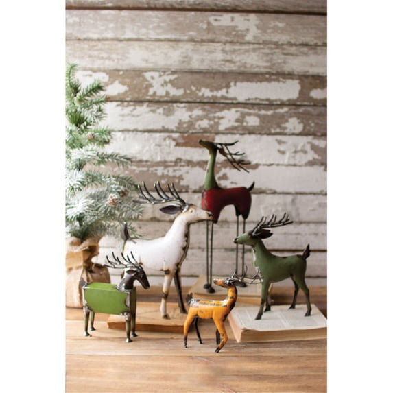 SET OF FIVE RECYCLED DEER - ONE EACH DESIGN