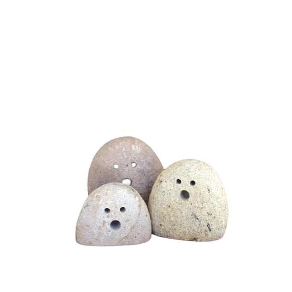 Kalalou Inc Set Of Three Tabletop River Rock Ghosts
