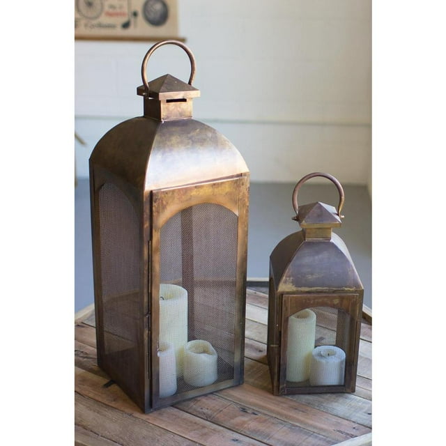 Kalalou Inc Set Of Two Antique Bronze Lanterns