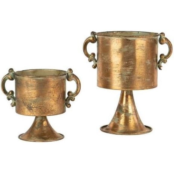 Kalalou Transitional Planter, ‎8"L x 5.7"W x 9"H, Bronze