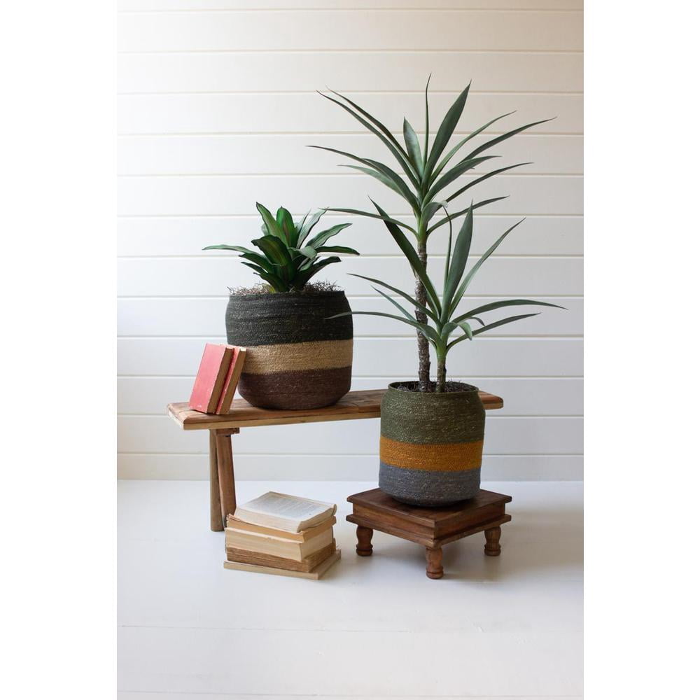 Kalalou Inc Set Of Two Seagrass Multi Strip Storage Baskets - Walmart.com