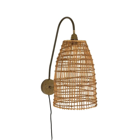 Kalalou Inc Wicker Dome Wall Sconce Lamp