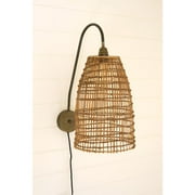 Wicker Dome Wall Sconce Lamp