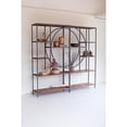 thumbnail image 1 of Kalalou Inc Wood And Metal Shelving Unit With Demilune Detail, 1 of 2