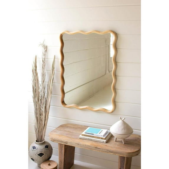 Kalalou Inc Wooden Squiggle Framed Mirror