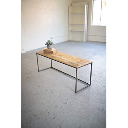 Kalalou Iron & Recycled Wood Bench