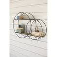 thumbnail image 1 of Metal Double Circle Wall Unit With Wood Shelves, 1 of 1