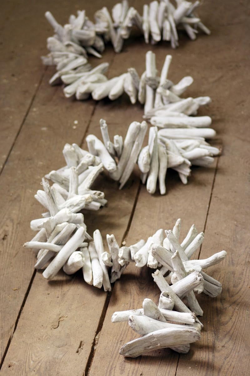 White-Washed Driftwood Decorative Garland for Coastal Homes